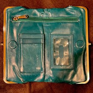 HOBO Leather Lauren Clutch/Wallet (Teal/Jade)